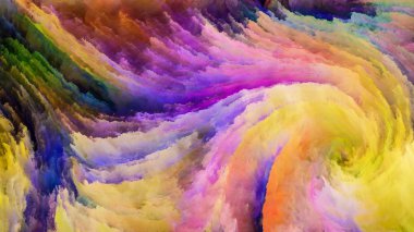 Color In Motion series. Background design of Flowing Paint pattern on the subject of design, creativity and imagination to use as wallpaper for screens and devices clipart