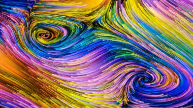 Hareket içinde renk serisi. Akan boya desen tasarım, yaratıcılık ve hayal gücü ekranlar ve mobil cihazlar için duvar kağıdı olarak kullanmak üzere mecazi ilişki ile kompozisyon