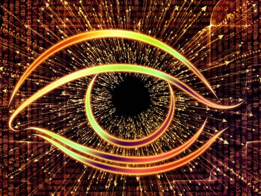 Bilgi Gözü serisi. Göz simgesi ve oktan yapılmış görsel çekicilik bilim, eğitim ve modern teknolojinin yerleşimlerine uygundur.