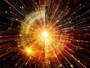 Bilgi patlama serisi. Oklar ve fraktal öğeleri bilim, bilgi teknoloji ve eğitim konusunda patlama bileşimi