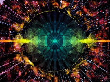 Dalga fonksiyonu serisi. Soyut renkli sinüs titreşimler, ışık ve fraktal öğeleri uygun projeler üzerinde ses ekolayzer, müzik için oluşan spektrum ve kuantum olasılık