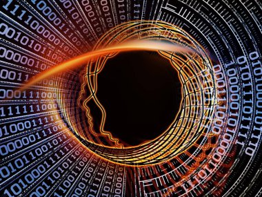 Adam ve numaraları serisi. Sanatsal soyutlama sembolik insan profili ve bilim, bilgi teknoloji ve eğitim konusunda basamak oluşur