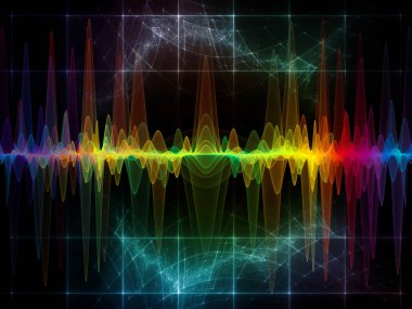 Dalga fonksiyonu serisi. Zemin oluşan renkli sinüs titreşimleri, ışık ve fraktal öğeleri için kullanma içinde ses ekolayzer, projelerde müzik spektrum ve kuantum olasılık