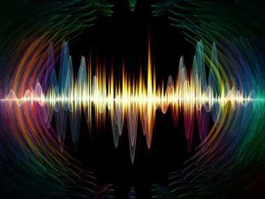 Dalga fonksiyonu serisi. Renkli sinüs titreşimlerin tasarlamak zemin, ışık ve fraktal elemanları üzerinde ses ekolayzer, Resimler için müzik spektrum ve kuantum olasılık