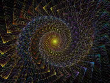 Sarmal geometri serisi. Fraktal öğeleri matematik, geometri ve bilim konusunda iplik girdap bileşimi