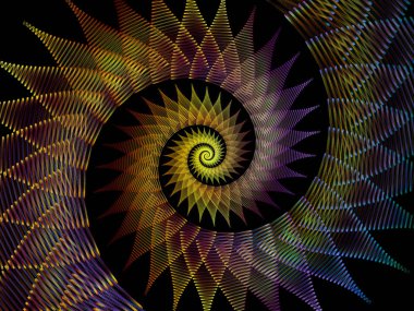 Sarmal geometri serisi. Fraktal öğeleri matematik, geometri ve bilim konusunda iplik girdap soyut tasarım yapılmış