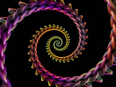 Sarmal geometri serisi. Fraktal öğeleri bir fon olarak matematik, geometri ve bilim projeler için uygun iplik girdap bileşimi