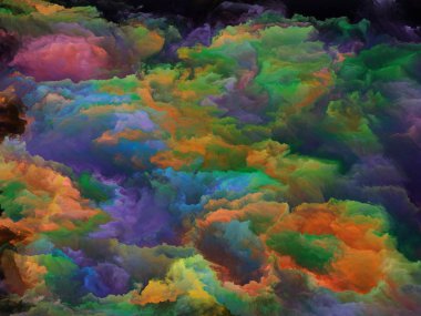 Doku serisi renk. Dinamik arka planlar ve boyutlu arka planında konuda dijital boya ve fraktal bulutlar sanatsal soyutlama oluşan