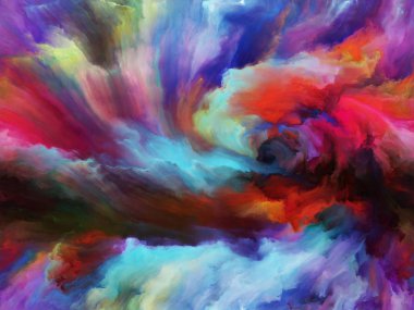 Girdap büküm ve girdap serisi. Tasarım, sanat, yaratıcılık ve hayal gücü bir metafor konuyla ilgili olarak tuval üzerine hareket ve renk oluşan