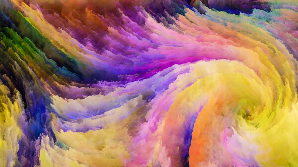 Color In Motion series. Background design of Flowing Paint pattern on the subject of design, creativity and imagination to use as wallpaper for screens and devices