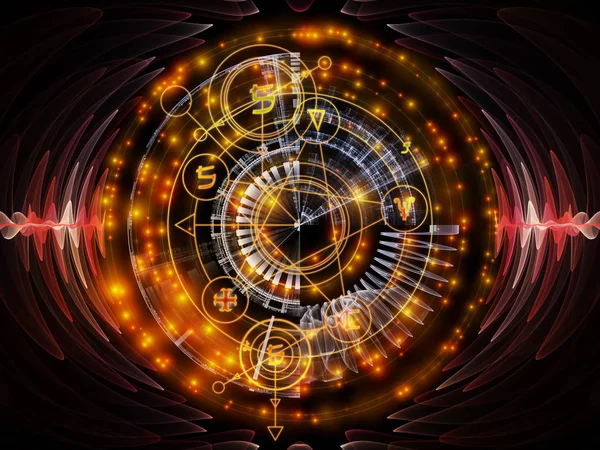 Astral Glow serisi. Kutsal geometri çizgilerinden, astroloji sembollerinden ve maneviyat, sihir ve mistisizm konularındaki ışıklardan oluşan soyut tasarım.