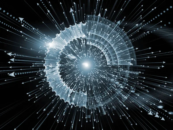 Bilgi Patlaması serisi. Bilim, bilgi teknolojisi ve eğitim projeleri için uygun bir zemin olarak ok ve fraktal elementlerin patlamasının bileşimi