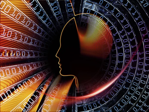 Adam ve numaraları serisi. Tasarım bilim, bilgi teknoloji ve eğitim konusunda bir metafor olarak sembolik insan profili veya rakamdan oluşan