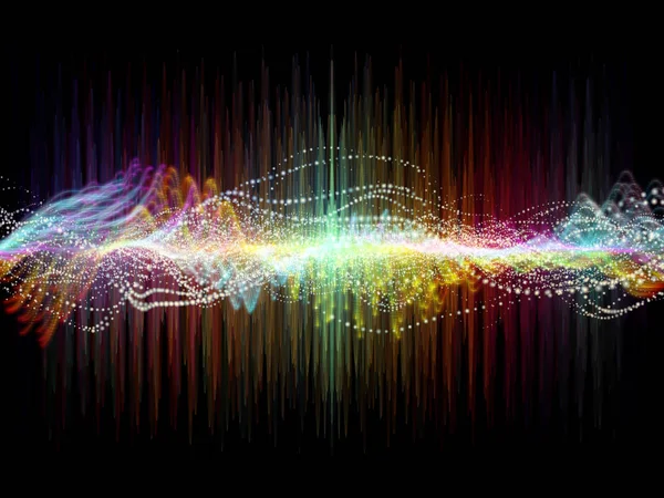 Serie Wave Function Interacción Vibraciones Sinusoidales Colores Luz Elementos Fractales — Foto de Stock