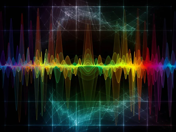 Dalga fonksiyonu serisi. Zemin oluşan renkli sinüs titreşimleri, ışık ve fraktal öğeleri için kullanma içinde ses ekolayzer, projelerde müzik spektrum ve kuantum olasılık