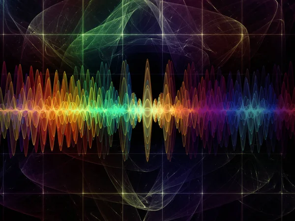 Serie Wave Function Fondo Artístico Hecho Vibraciones Sinusoidales Colores Elementos — Foto de Stock