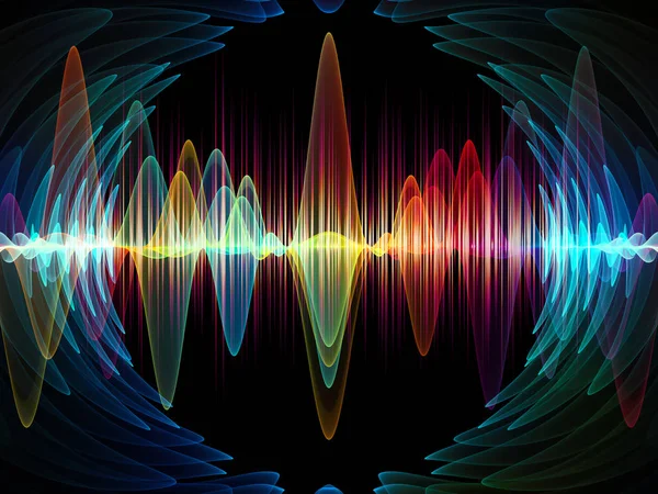 Série Wave Function Conception Faite Vibrations Sinusoïdales Colorées Éléments Lumineux — Photo