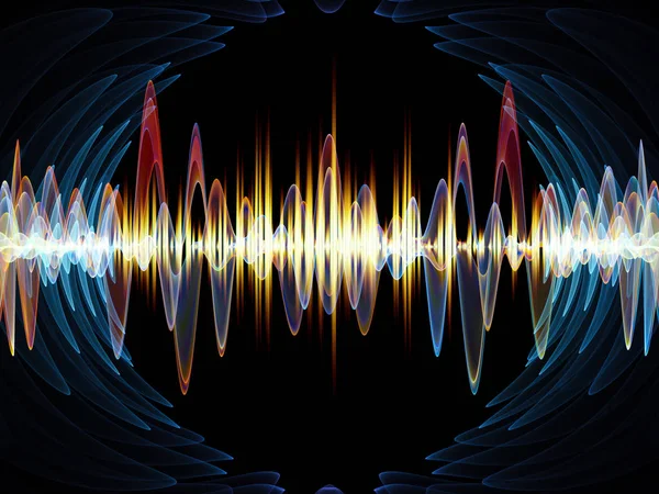 Dalga fonksiyonu serisi. Bileşimi renkli sinüs titreşimler, ışık ve ses ekolayzer, müzik projeleri için fon olarak hizmet etmek için fraktal öğeleri spektrum ve kuantum olasılık