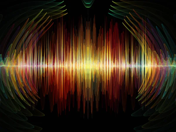 Dalga fonksiyonu serisi. Zemin renkli sinüs titreşimler, ışık ve ses ekolayzer, müzik konusunda tasarımlar tamamlayacak fraktal öğeleri spektrum ve kuantum olasılık