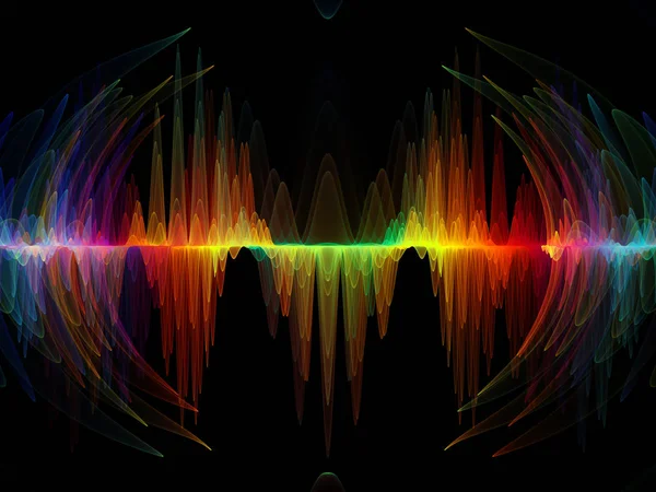 시리즈입니다 이퀄라이저 음악의 주제에 디자인을 프랙탈 요소의 스펙트럼과 — 스톡 사진