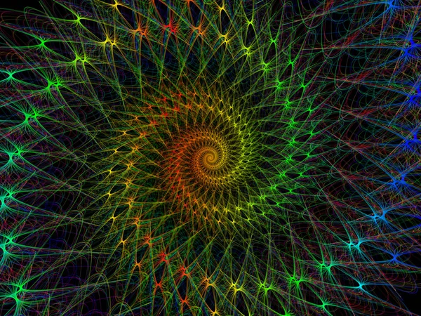 Спиральная Геометрия Организация Вращающегося Вихря Фрактальных Элементов Предмет Математики Геометрии — стоковое фото