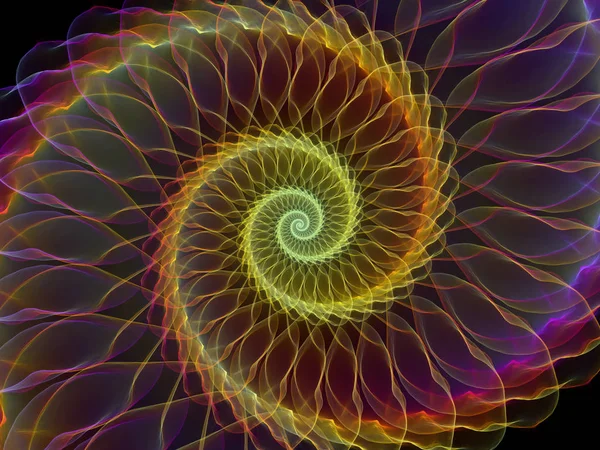 Спиральная Геометрия Конструкция Состоящая Вращающегося Вихря Фрактальных Элементов Метафоры Предмет — стоковое фото