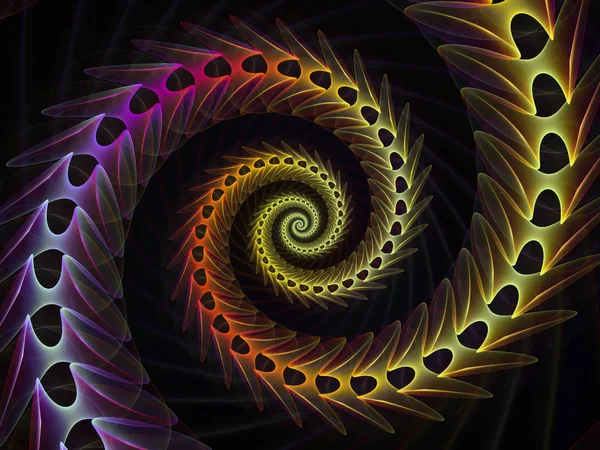Seria Geometria Spirali Projekt Składa Się Przędzenia Vortex Fraktal Elementów — Zdjęcie stockowe