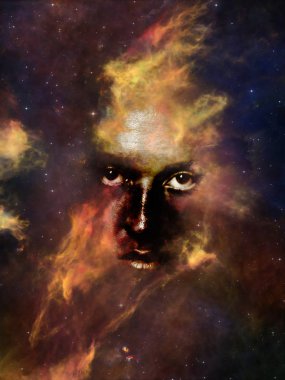 Evren bize hatırlıyorum serisi olacak. Kadının yüzü, Bulutsusu ve yıldız evren, doğa, insan aklının ve hayal gücü projelerde için uygun bir zemin olarak kompozisyonu