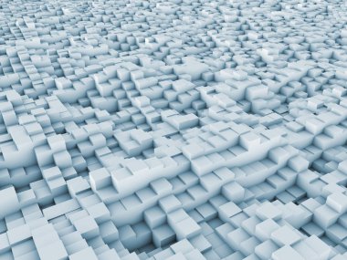 konuyla ilgili bilgisayar grafik çizimi için arka plan öğesi olarak fraktal gürültü ile bozuk uçak ilkel 3D render