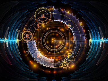 Astral kızdırma serisi. Arka plan tasarımı kutsal geometri hatları, Astroloji sembolleri ve Maneviyat, büyü ve Tasavvuf ışıkları