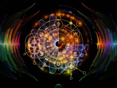 Astral kızdırma serisi. Kutsal Geometri kompozisyon hatları, Astroloji sembolleri ve Maneviyat, büyü ve Tasavvuf projelerde için uygun bir zemin olarak ışıklar
