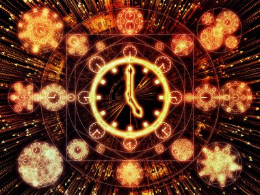 Saat serisi daireler. Saat semboller ve bilim, eğitim ve tahmin konuda fraktal öğeleri düzenleme