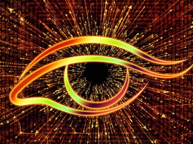 Bilgi Gözü serisi. Göz simgesi ve oktan yapılmış görsel çekicilik bilim, eğitim ve modern teknolojinin yerleşimlerine uygundur.