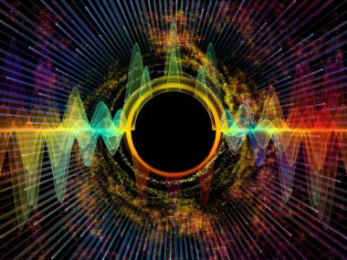 Dalga fonksiyonu serisi. Renkli sinüs titreşimlerin tasarlamak zemin, ışık ve fraktal elemanları inşaat üstünde ses ekolayzer, için müzik spektrum ve kuantum olasılık