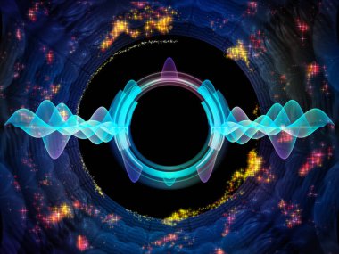 Dalga fonksiyonu serisi. Renkli sinüs titreşimler kompozisyon, ışık ve fraktal öğeleri için ses ekolayzer, projelerde müzik spektrum ve kuantum olasılık