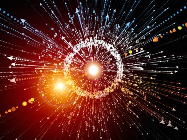 Kuralına göre serisi tasarım. Sanatsal soyutlama basamak ve bilim, bilgi teknoloji ve matematik konusunda soyut öğeler oluşur