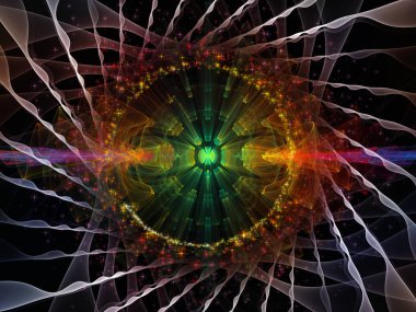 Dalga fonksiyonu serisi. Soyut kompozisyon renkli sinüs titreşimlerin, ışık ve fraktal öğeleri projelerinde uygun ses ekolayzer için ilgili müzik spektrum ve kuantum olasılık