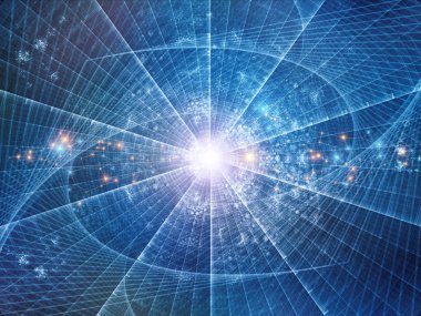 Geometri teknoloji serisi. Teknolojik fraktal yapıları uygun bir fon olarak bilim, bilgi teknolojileri ve eğitim projeleri için bileşimi