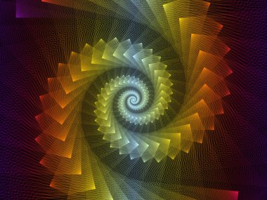 Sarmal geometri serisi. İplik girdap matematik, geometri ve bilim konusunda fraktal öğelerinin arka plan tasarımı