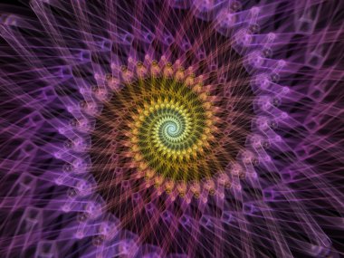 Sarmal geometri serisi. Matematik, geometri ve bilim konusunda bir metafor olarak iplik girdap fraktal elemanları tasarım oluşur