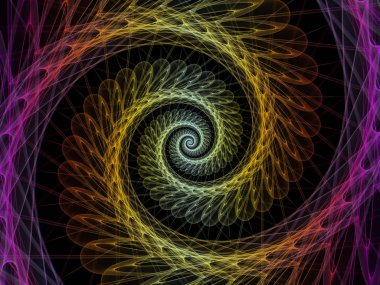 Sarmal geometri serisi. Matematik, geometri ve bilim konusunda bir metafor olarak iplik girdap fraktal elemanları tasarım oluşur