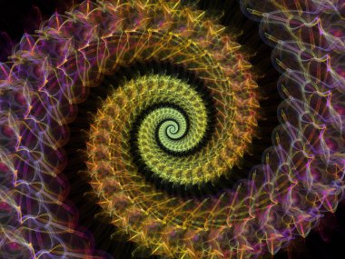 Sarmal geometri serisi. Matematik, geometri ve bilim konusunda bir metafor olarak iplik girdap fraktal elemanları tasarım oluşur