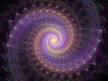 Sarmal geometri serisi. Matematik, geometri ve bilim konusunda bir metafor olarak iplik girdap fraktal elemanları tasarım oluşur