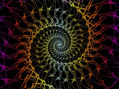 Sarmal geometri serisi. Matematik, geometri ve bilim konusunda bir metafor olarak iplik girdap fraktal elemanları tasarım oluşur