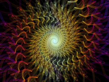 Sarmal geometri serisi. Matematik, geometri ve bilim konusunda bir metafor olarak iplik girdap fraktal elemanları tasarım oluşur