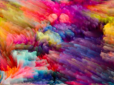 Doku serisi renk. Dijital boya ve fraktal bulutların üstünde dinamik arka planlar ve boyutlu arka arka plan tasarımı