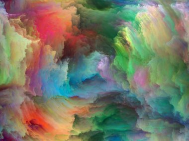 Soyut Renk serisi. Sanat, yaratıcılık ve hayal gücü konularında tuval üzerinde hareket halindeki renkli resimlerden oluşan soyut tasarım