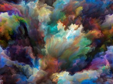 Soyut renk serisi. Hareket üzerine yağlıboya sanat, yaratıcılık ve hayal gücü için renkli boya grafik bileşimi