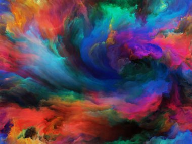 Girdap büküm ve girdap serisi. Tasarım, sanat, yaratıcılık ve hayal gücü bir metafor konuyla ilgili olarak tuval üzerine hareket ve renk oluşan