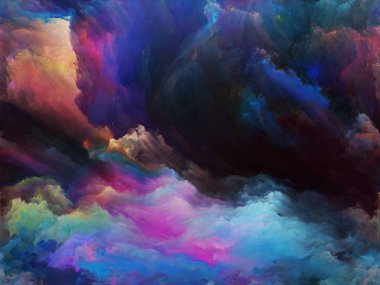 Soyut renk serisi. Hareket üzerine yağlıboya sanat, yaratıcılık ve hayal gücü için renkli boya grafik bileşimi